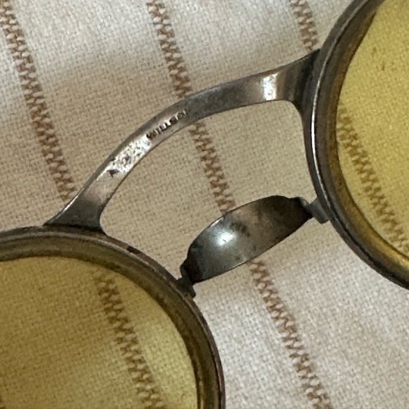 Vintage Wilson Goggles Yellow lens Metal Frame Side Mesh Steampunk Motorcycle - Picture 4 of 9